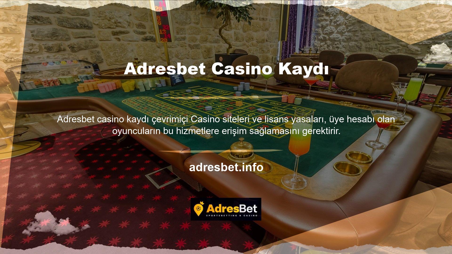 Casino Adresbet üye olduktan sonra kullanıcının üyelik hüküm ve koşullarını okuması ve memnun kaldıktan sonra kayıt işlemini tamamlaması gerekecektir